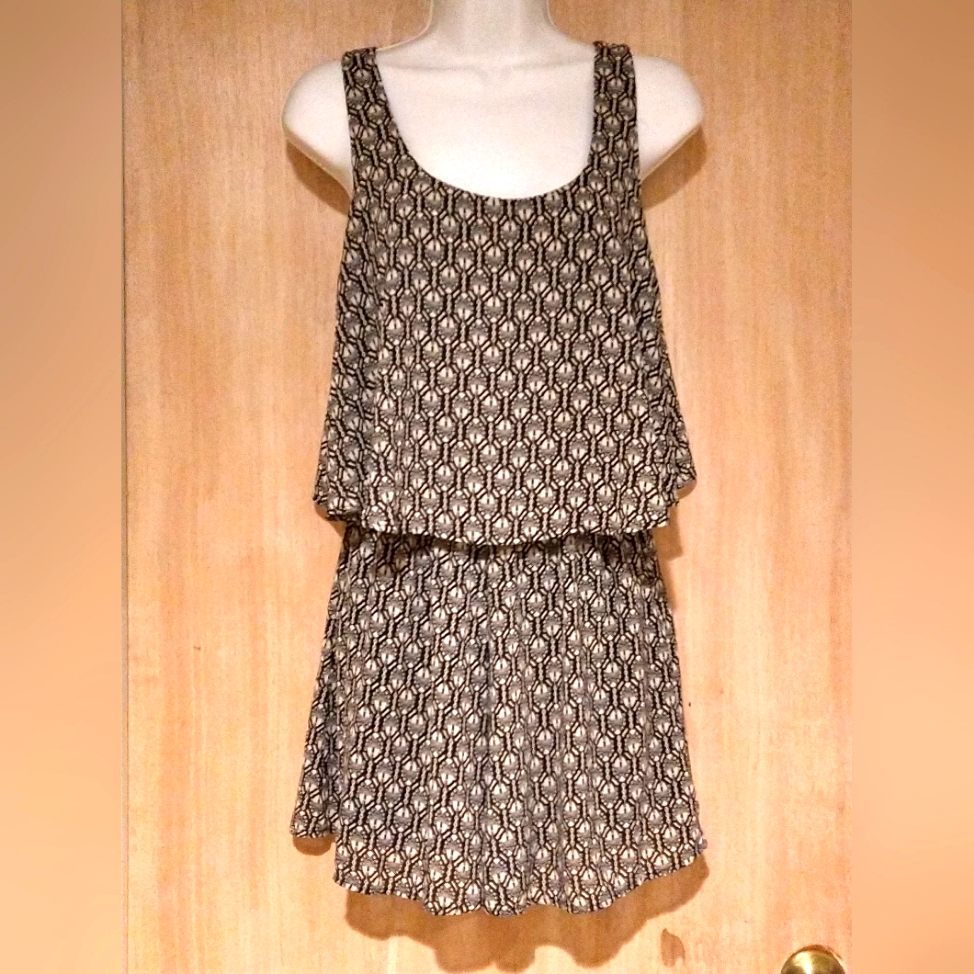 Beige/Black Layer Romper
